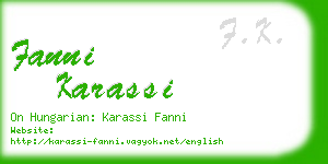 fanni karassi business card